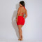 Seaside vacation style swimsuit bikini three piece set women's summer lace up half skirt women