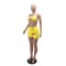 Seaside vacation style swimsuit bikini three piece set women's summer lace up half skirt women