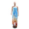 Fashionable digital printed strapless top paired with long pants, flannel pleated splicing straight tribute two-piece set