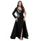 Advanced rhinestone sexy V-neck long dress with a cinched waist and slit, new product for women