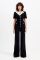 Personalized black suit short sleeved casual wide leg jumpsuit