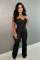 Personalized line splicing long sleeved sports and fitness jumpsuit