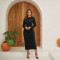 Elastic pleated dress (excluding waistband)