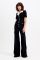 Personalized black suit short sleeved casual wide leg jumpsuit