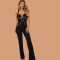 Women's personalized line splicing sleeveless sports fitness jumpsuit