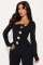 Personalized line splicing large button long sleeved sports and fitness jumpsuit