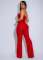 Personalized line splicing long sleeved sports and fitness jumpsuit