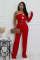 Women's personalized line splicing large button single shoulder sports and fitness jumpsuit
