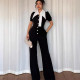 Personalized line splicing sleeveless sports fitness jumpsuit