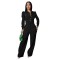 Women's personalized line splicing long sleeved sports and fitness jumpsuit
