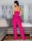 Women's personalized strapless big button sleeveless sports and fitness jumpsuit