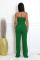 Women's personalized strapless big button sleeveless sports and fitness jumpsuit