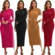 Elastic pleated dress (excluding waistband)