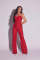 Personalized line splicing long sleeved sports and fitness jumpsuit