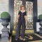 Personalized black suit short sleeved casual wide leg jumpsuit