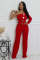Women's personalized line splicing large button single shoulder sports and fitness jumpsuit