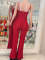 Personalized line splicing long sleeved sports and fitness jumpsuit