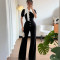 Personalized line splicing sleeveless sports fitness jumpsuit