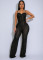 Personalized line splicing long sleeved sports and fitness jumpsuit
