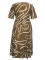 Women's fashion casual irregular striped printed round neck short sleeved plus size dress