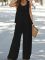 文档 图片 20/1000  实时翻译 划译 Women's Fashion Elegant Round Neck Sleeveless Straight Pants Casual Loose Set