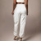 Women's fashion casual with pockets, long leg binding, slim fit workwear, casual pants