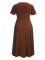 Spring and summer women's fashionable and elegant long style strapless collar and waist cinching slimming plus size dress