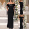 Beautiful women's fashionable and elegant one neck strapless bow long dress; ceremonial dress