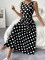 Women's fashionable and elegant round neck sleeveless polka dot print long plus size dress