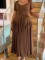 Spring and summer women's fashionable and elegant long style strapless collar and waist cinching slimming plus size dress