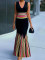 Women's fashionable and elegant V-neck sleeveless waist cinched long plus size dress