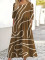 Women's fashion casual irregular striped printed round neck short sleeved plus size dress
