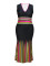 Women's fashionable and elegant V-neck sleeveless waist cinched long plus size dress