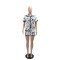 Cross border printing fashion two-piece casual summer short set for women in foreign trade