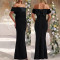 Beautiful women's fashionable and elegant one neck strapless bow long dress; ceremonial dress