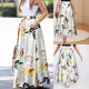Women's fashionable and elegant A-line long printed skirt