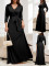 Spring and Autumn women's fashionable and elegant V-neck and waistband waist cinching slimming plus plus plus plus size dress