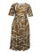 Women's fashion casual irregular striped printed round neck short sleeved plus size dress