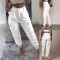 Women's fashion casual with pockets, long leg binding, slim fit workwear, casual pants