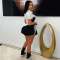 Collar lace spliced straight gongni slim fit top paired with fashionable pleated skirt two-piece set