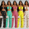 Fashionable women's sexy chicken eye metal buckle pants two-piece set new