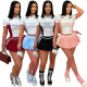 Collar lace spliced straight gongni slim fit top paired with fashionable pleated skirt two-piece set