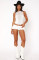 Sweet and fresh American girl versatile with bottom pants and ruffle edge short skirt