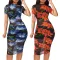 Style Nightclub Women's Printed Mesh Dress+Small Tank Top+Shorts 3-Piece Set