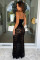 Sweet, fresh, intellectual, elegant, versatile lace sheer long dress