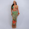 Swimsuit print bikini European and American fashion women's swimsuit three piece set for women without headscarf