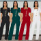 Fashion women's big button short sleeved sports wide leg jumpsuit new