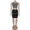 Fashion women's temperament, diamond studded suspender, strapless short skirt set, new