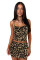 Fashionable and versatile solid color printed home comfortable suspender short skirt set
