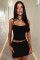 Fashionable and versatile solid color printed home comfortable suspender short skirt set